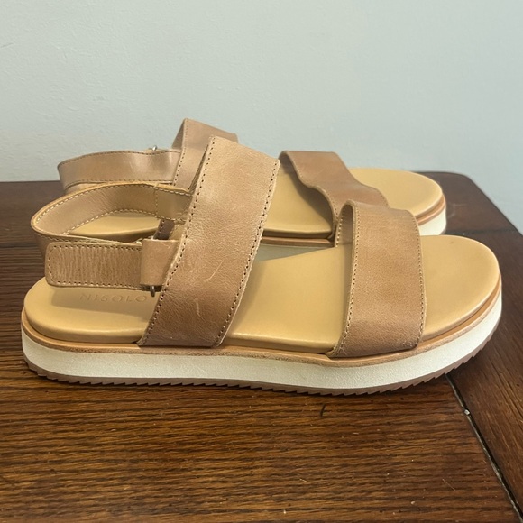 Nisolo flatform sandals almond beige color size 7.5 NEW - Picture 4 of 8